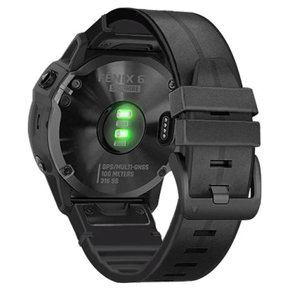 KALEBOL KLB-SSGJZP-001 For Garmin QuickFit 22mm PU Leather Coated Silicone Band Adjustable Watch Strap