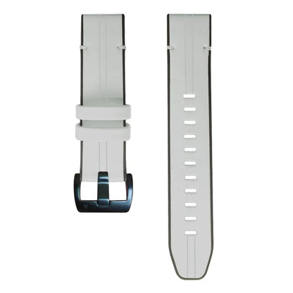 KALEBOL KLB-SSGJZP-001 For Garmin QuickFit 22mm PU Leather Coated Silicone Band Adjustable Watch Strap