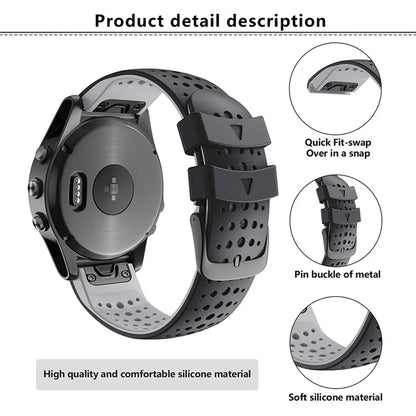 KALEBOL KLB-SSYKGJ-001 For Garmin Fenix 7  /  7 Pro Watch Bracelet Dual Color QuickFit 22mm Replacement Strap