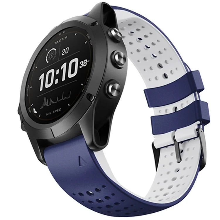KALEBOL KLB-SSYKGJ-001 For Garmin Fenix 7  /  7 Pro Watch Bracelet Dual Color QuickFit 22mm Replacement Strap