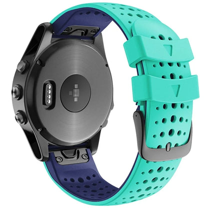 KALEBOL KLB-SSYKGJ-001 For Garmin Fenix 7  /  7 Pro Watch Bracelet Dual Color QuickFit 22mm Replacement Strap