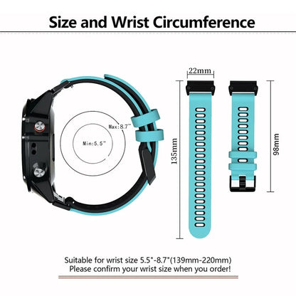 KALEBOL KLB-SSSCGJ-001 For Garmin Fenix 7  /  7 Pro Watch Bracelet QuickFit 22mm Strap with Dual Color Design