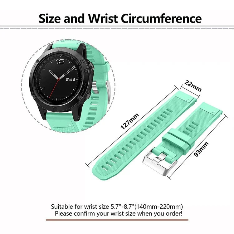 KALEBOL KLB-LWGJ-001 For Garmin Fenix 7  /  7 Pro Watch Bracelet QuickFit 22mm Strap with Grid Texture