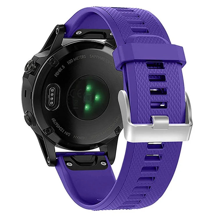 KALEBOL KLB-LWGJ-001 For Garmin Fenix 7  /  7 Pro Watch Bracelet QuickFit 22mm Strap with Grid Texture