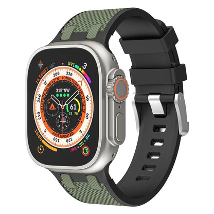 KALEBOL KLB-FGWSSGJ-001 For Apple Watch Ultra 2 Ultra 49mm /  Series 9 8 7 45mm Watch Bracelet with Checkered Texture