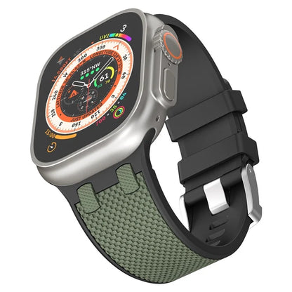 KALEBOL KLB-FGWSSGJ-001 For Apple Watch Ultra 2 Ultra 49mm /  Series 9 8 7 45mm Watch Bracelet with Checkered Texture