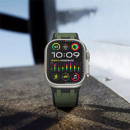 KALEBOL KLB-FGWSSGJ-001 For Apple Watch Ultra 2 Ultra 49mm /  Series 9 8 7 45mm Watch Bracelet with Checkered Texture