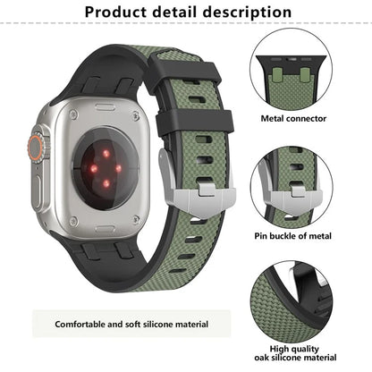 KALEBOL KLB-FGWSSGJ-001 For Apple Watch Ultra 2 Ultra 49mm /  Series 9 8 7 45mm Watch Bracelet with Checkered Texture