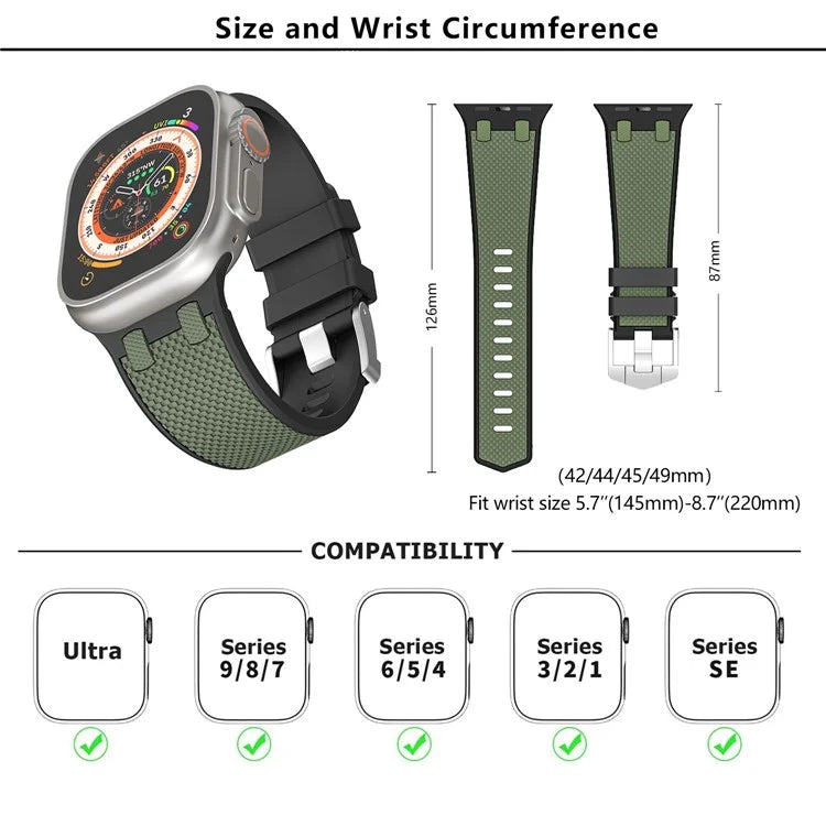 KALEBOL KLB-FGWSSGJ-001 For Apple Watch Ultra 2 Ultra 49mm /  Series 9 8 7 45mm Watch Bracelet with Checkered Texture
