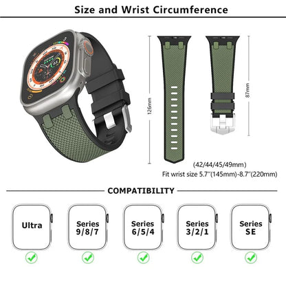 KALEBOL KLB-FGWSSGJ-001 For Apple Watch Ultra 2 Ultra 49mm /  Series 9 8 7 45mm Watch Bracelet with Checkered Texture