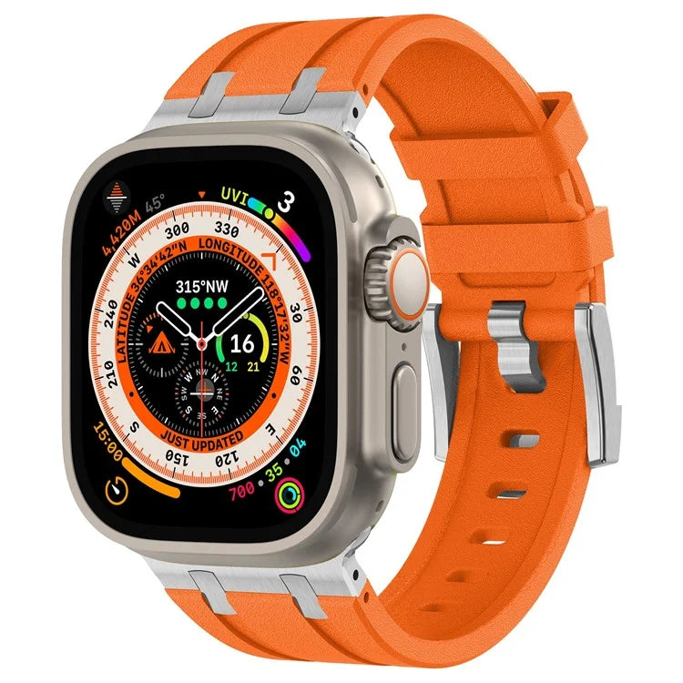 KALEBOL For Apple Watch Ultra 2 Ultra 49mm / Series 9 8 7 45mm / 6 5 4 SE (2022) SE (2023) SE 44mm / 3 2 1 42mm Silicone Band