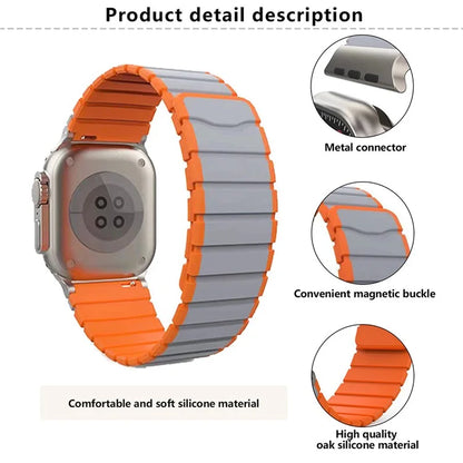 KALEBOL KLB-SSCXGJ-001 Strap for Apple Watch Series 9 8 7 41mm / 6 5 4 SE (2022) SE (2023) SE 40mm / 3 2 1 38mm Magnetic Silicone Band