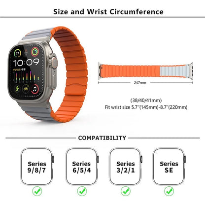 KALEBOL KLB-SSCXGJ-001 Strap for Apple Watch Series 9 8 7 41mm / 6 5 4 SE (2022) SE (2023) SE 40mm / 3 2 1 38mm Magnetic Silicone Band