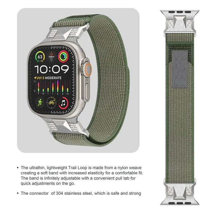KALEBOL KLB-YJHHNL-001 For Apple Watch Ultra 2 Ultra 49mm / 9 8 7 45mm / 6 5 4 SE (2023) SE (2022) SE 44mm / 3 2 1 42mm Nylon Watch Band