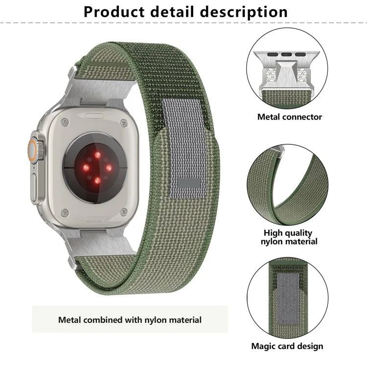 KALEBOL KLB-YJHHNL-001 For Apple Watch Ultra 2 Ultra 49mm / 9 8 7 45mm / 6 5 4 SE (2023) SE (2022) SE 44mm / 3 2 1 42mm Nylon Watch Band