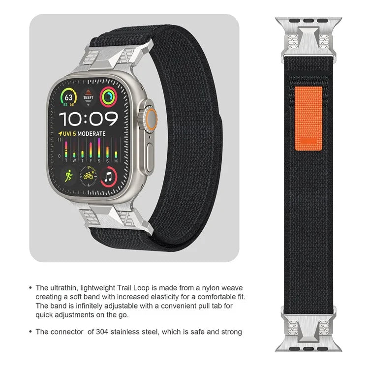 KALEBOL KLB-YJHHNL-001 For Apple Watch Ultra 2 Ultra 49mm / 9 8 7 45mm / 6 5 4 SE (2023) SE (2022) SE 44mm / 3 2 1 42mm Nylon Watch Band