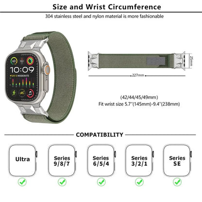 KALEBOL KLB-YJHHNL-001 For Apple Watch Ultra 2 Ultra 49mm / 9 8 7 45mm / 6 5 4 SE (2023) SE (2022) SE 44mm / 3 2 1 42mm Nylon Watch Band