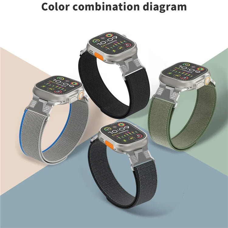 KALEBOL KLB-YJHHNL-001 For Apple Watch Ultra 2 Ultra 49mm / 9 8 7 45mm / 6 5 4 SE (2023) SE (2022) SE 44mm / 3 2 1 42mm Nylon Watch Band