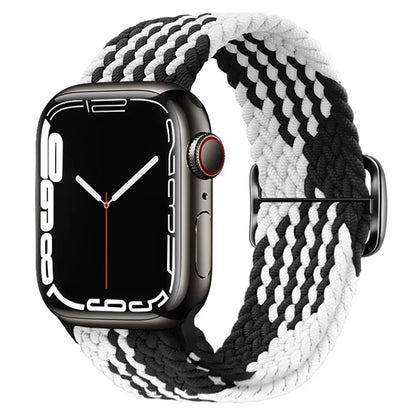 KALEBOL For Apple Watch Ultra 2 Ultra 49mm / 9 8 7 45mm / 6 5 4 SE (2023) SE (2022) SE 44mm / 3 2 1 42mm Nylon Braided Watch Strap+White