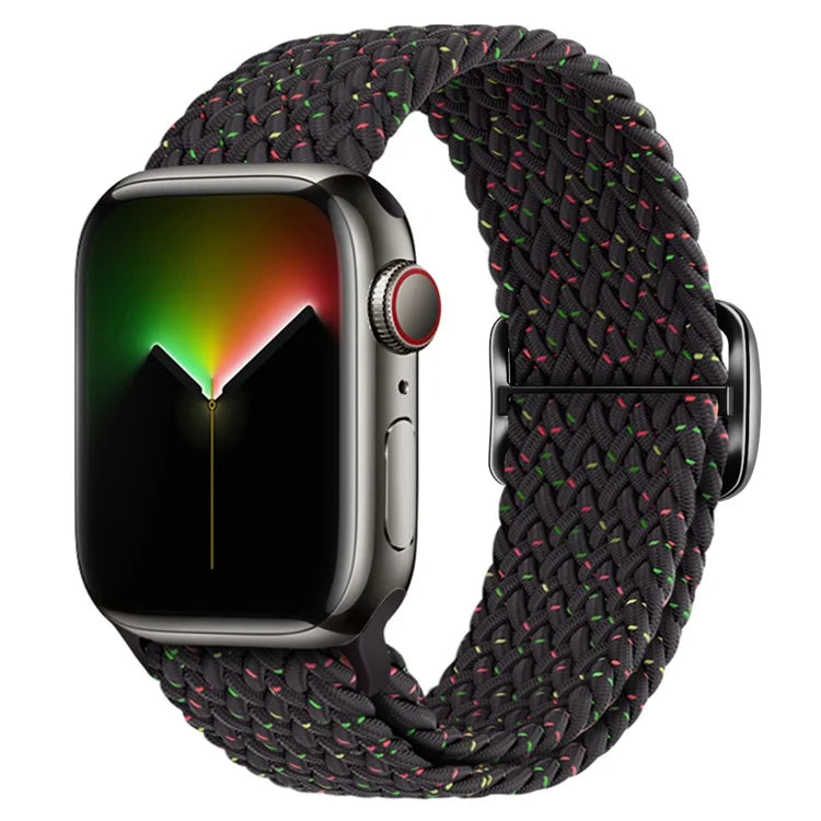 KALEBOL For Apple Watch Ultra 2 Ultra 49mm / 9 8 7 45mm / 6 5 4 SE (2023) SE (2022) SE 44mm / 3 2 1 42mm Nylon Braided Watch Strap Black