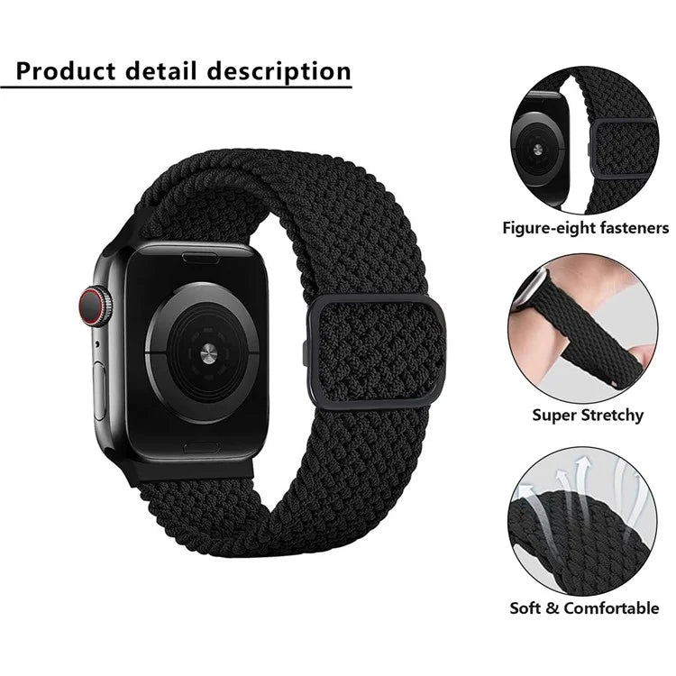 KALEBOL For Apple Watch Ultra 2 Ultra 49mm / 9 8 7 45mm / 6 5 4 SE (2023) SE (2022) SE 44mm / 3 2 1 42mm Nylon Braided Watch Strap