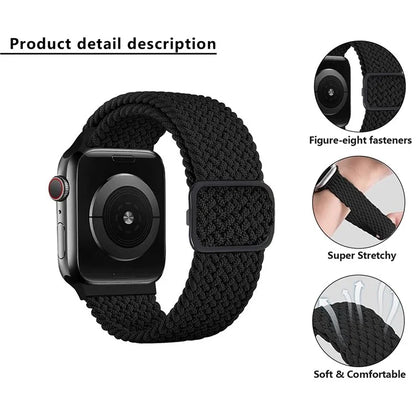 KALEBOL For Apple Watch Ultra 2 Ultra 49mm / 9 8 7 45mm / 6 5 4 SE (2023) SE (2022) SE 44mm / 3 2 1 42mm Nylon Braided Watch Strap