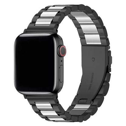 KALEBOL For Apple Watch Ultra 2 Ultra 49mm / 9 8 7 45mm / 6 5 4 SE (2022) SE (2023) SE 44mm / 3 2 1 42mm Stainless Steel Strap+Silver