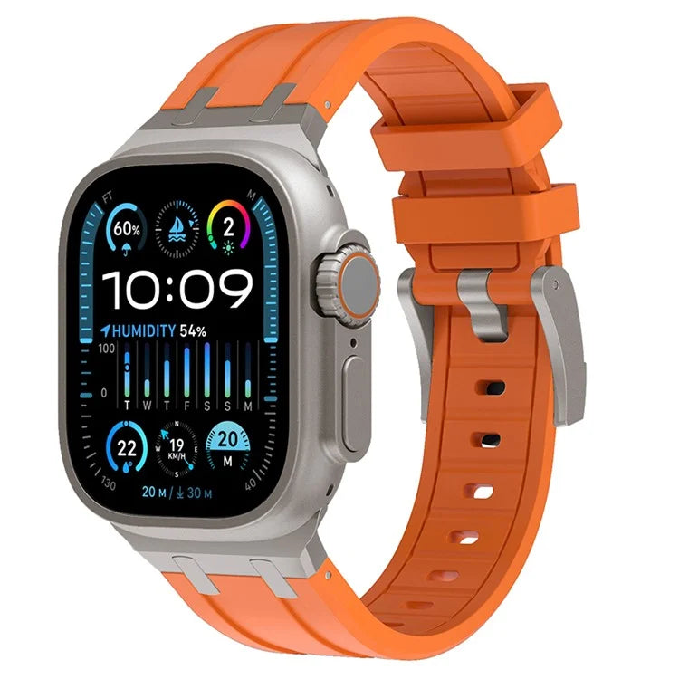 KALEBOL KLB-YTGJ-001 For Apple Watch Series 9 8 7 41mm / 6 5 4 SE (2023) SE (2022) SE 40mm / 3 2 1 38mm Liquid Silicone Strap