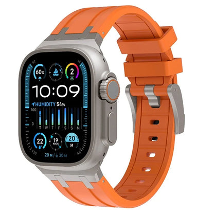 KALEBOL KLB-YTGJ-001 For Apple Watch Series 9 8 7 41mm / 6 5 4 SE (2023) SE (2022) SE 40mm / 3 2 1 38mm Liquid Silicone Strap