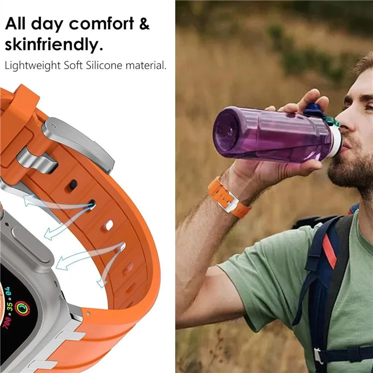 KALEBOL KLB-YTGJ-001 For Apple Watch Series 9 8 7 41mm / 6 5 4 SE (2023) SE (2022) SE 40mm / 3 2 1 38mm Liquid Silicone Strap