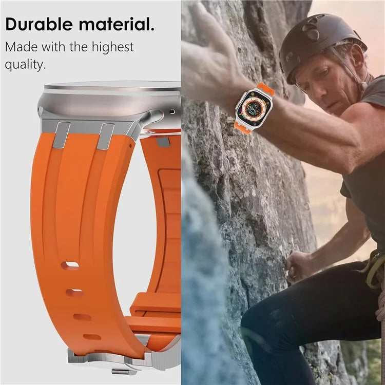 KALEBOL KLB-YTGJ-001 For Apple Watch Series 9 8 7 41mm / 6 5 4 SE (2023) SE (2022) SE 40mm / 3 2 1 38mm Liquid Silicone Strap