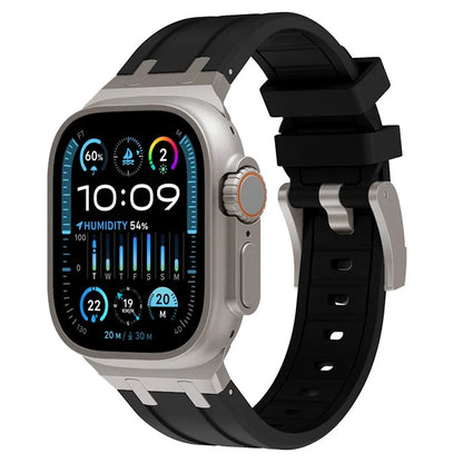 KALEBOL KLB-YTGJ-001 For Apple Watch Series 9 8 7 41mm / 6 5 4 SE (2023) SE (2022) SE 40mm / 3 2 1 38mm Liquid Silicone Strap