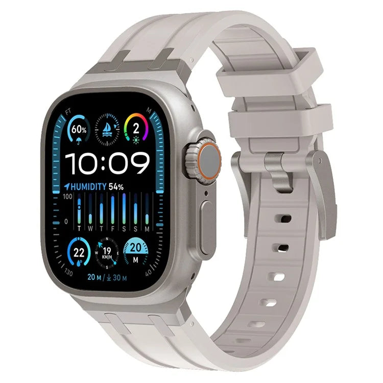 KALEBOL KLB-YTGJ-001 For Apple Watch Series 9 8 7 41mm / 6 5 4 SE (2023) SE (2022) SE 40mm / 3 2 1 38mm Liquid Silicone Strap