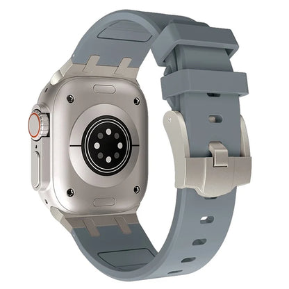 KALEBOL KLB-YTGJ-001 For Apple Watch Series 9 8 7 41mm / 6 5 4 SE (2023) SE (2022) SE 40mm / 3 2 1 38mm Liquid Silicone Strap