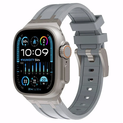 KALEBOL KLB-YTGJ-001 For Apple Watch Series 9 8 7 41mm / 6 5 4 SE (2023) SE (2022) SE 40mm / 3 2 1 38mm Liquid Silicone Strap