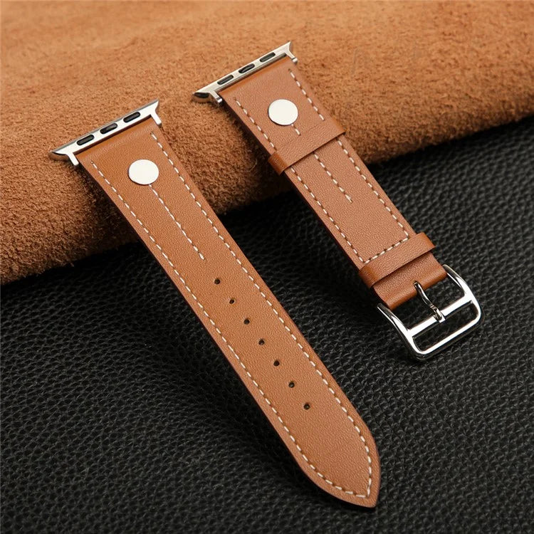 KALEBOL For Apple Watch Ultra 2 Ultra 49mm / 9 8 7 45mm / 6 5 4 SE (2023) SE (2022) SE 44mm / 3 2 1 42mm Genuine Cow Leather Watch Strap