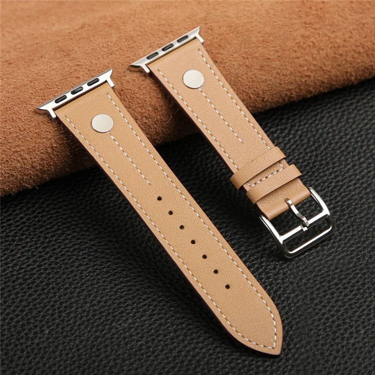 KALEBOL For Apple Watch Ultra 2 Ultra 49mm / 9 8 7 45mm / 6 5 4 SE (2023) SE (2022) SE 44mm / 3 2 1 42mm Genuine Cow Leather Watch Strap