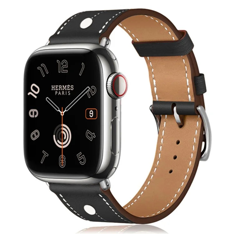 KALEBOL For Apple Watch Ultra 2 Ultra 49mm / 9 8 7 45mm / 6 5 4 SE (2023) SE (2022) SE 44mm / 3 2 1 42mm Genuine Cow Leather Watch Strap