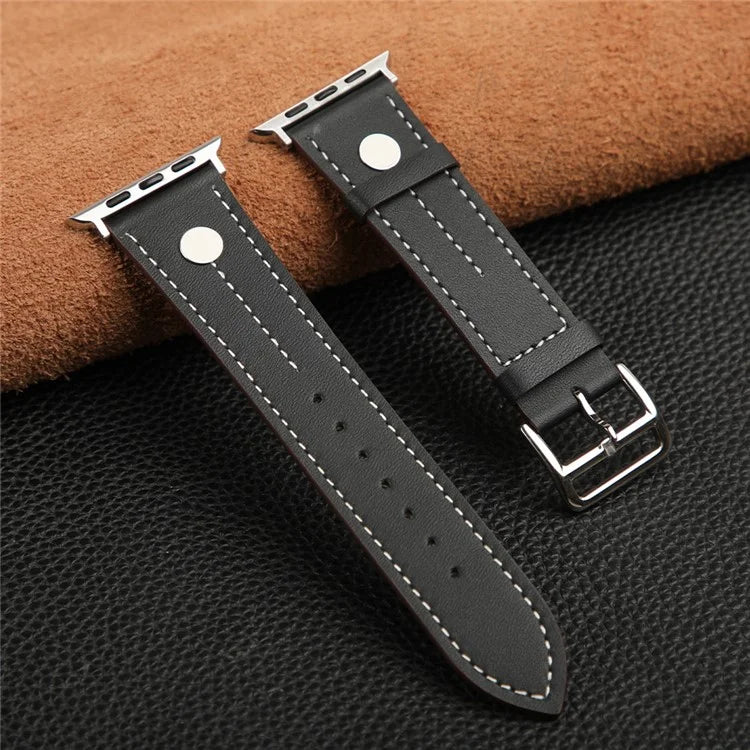 KALEBOL For Apple Watch Ultra 2 Ultra 49mm / 9 8 7 45mm / 6 5 4 SE (2023) SE (2022) SE 44mm / 3 2 1 42mm Genuine Cow Leather Watch Strap
