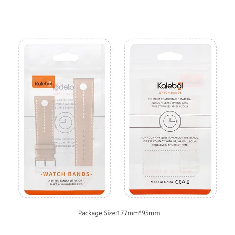 KALEBOL For Apple Watch Series 9 8 7 41mm / 6 5 4 SE (2023) SE (2022) SE 40mm / 3 2 1 38mm Genuine Cow Leather Band Rivet Decor
