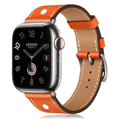 KALEBOL For Apple Watch Series 9 8 7 41mm / 6 5 4 SE (2023) SE (2022) SE 40mm / 3 2 1 38mm Genuine Cow Leather Band Rivet Decor