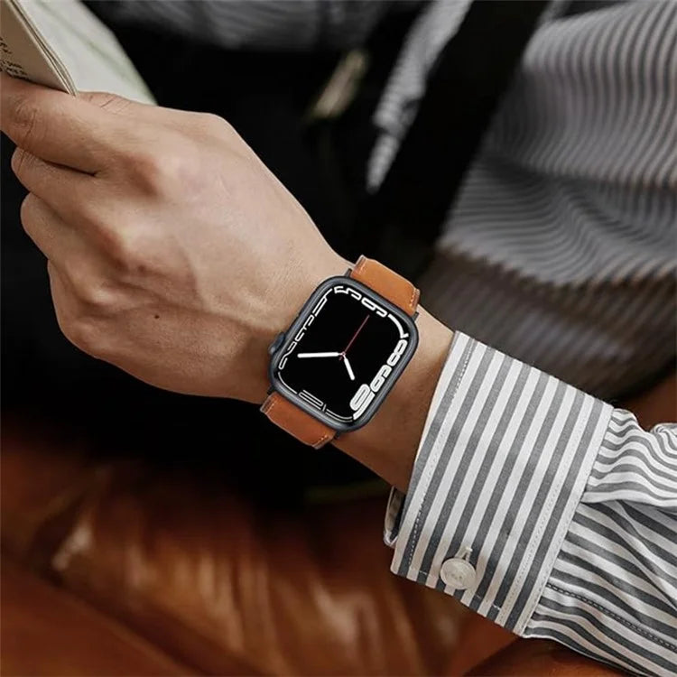 KALEBOL For Apple Watch Ultra 2 Ultra 49mm  /  Series 9 8 7 45mm  /  SE (2023) SE (2022) SE 6 5 4 44mm  /  3 2 1 42mm Watch Strap Retro Style