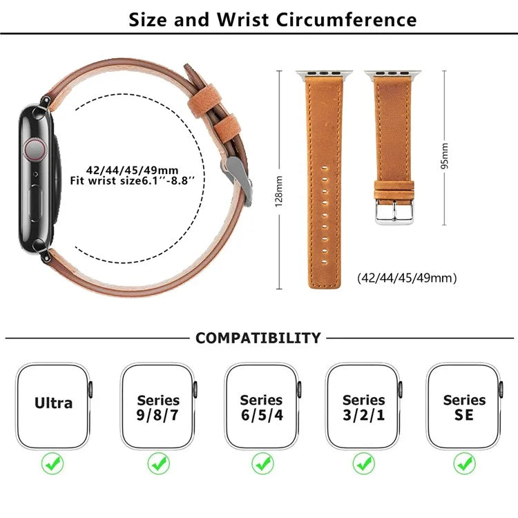 KALEBOL For Apple Watch Ultra 2 Ultra 49mm  /  Series 9 8 7 45mm  /  SE (2023) SE (2022) SE 6 5 4 44mm  /  3 2 1 42mm Watch Strap Retro Style