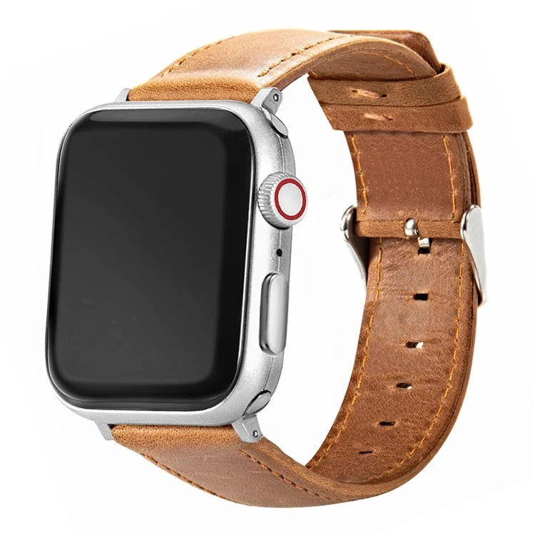 KALEBOL For Apple Watch Series 9 8 7 41mm  /  SE (2023) SE (2022) SE 6 5 4 40mm  /  3 2 1 38mm Wrist Strap Genuine Cow Leather Watchband