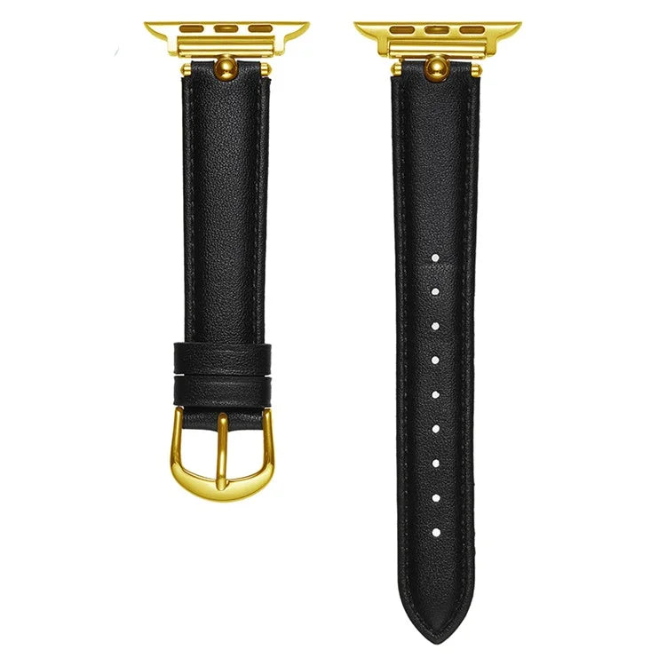 KALEBOL For Apple Watch Series 9 8 7 41mm  /  SE (2023) SE (2022) SE 6 5 4 40mm  /  3 2 1 38mm Genuine Cow Leather Watchband