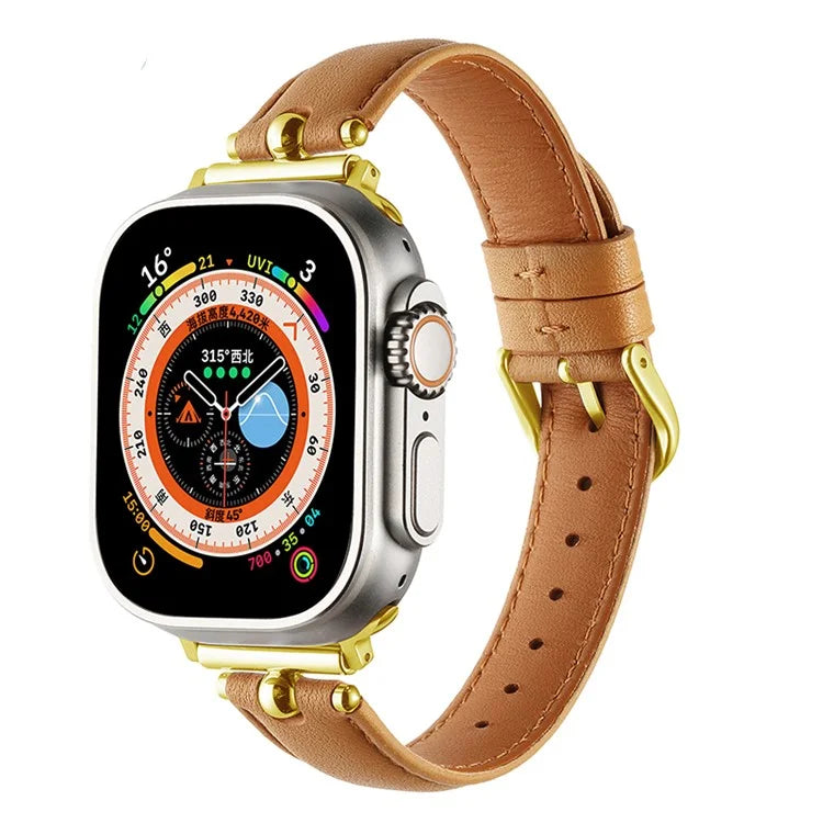 KALEBOL For Apple Watch Series 9 8 7 41mm  /  SE (2023) SE (2022) SE 6 5 4 40mm  /  3 2 1 38mm Genuine Cow Leather Watchband