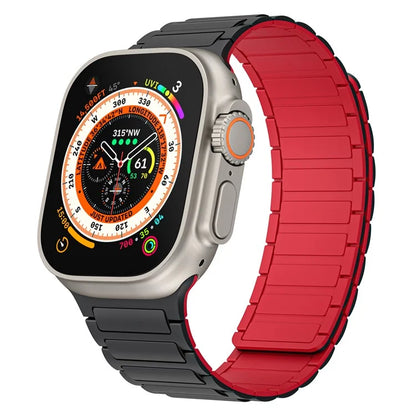 KALEBOL For Apple Watch Series 9 8 7 41mm  /  SE (2023) SE (2022) SE 6 5 4 40mm  /  3 2 1 38mm Watch Strap Magnetic Silicone Band  /  Red