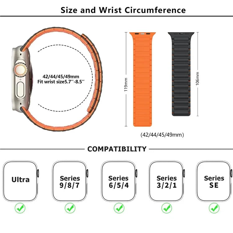 KALEBOL KLB-CXGJ-001 For Apple Watch Ultra 2 Ultra 49mm / 9 8 7 45mm / 6 5 4 SE (2022) / (2023) / SE 44mm / 3 2 1 42mm Strap