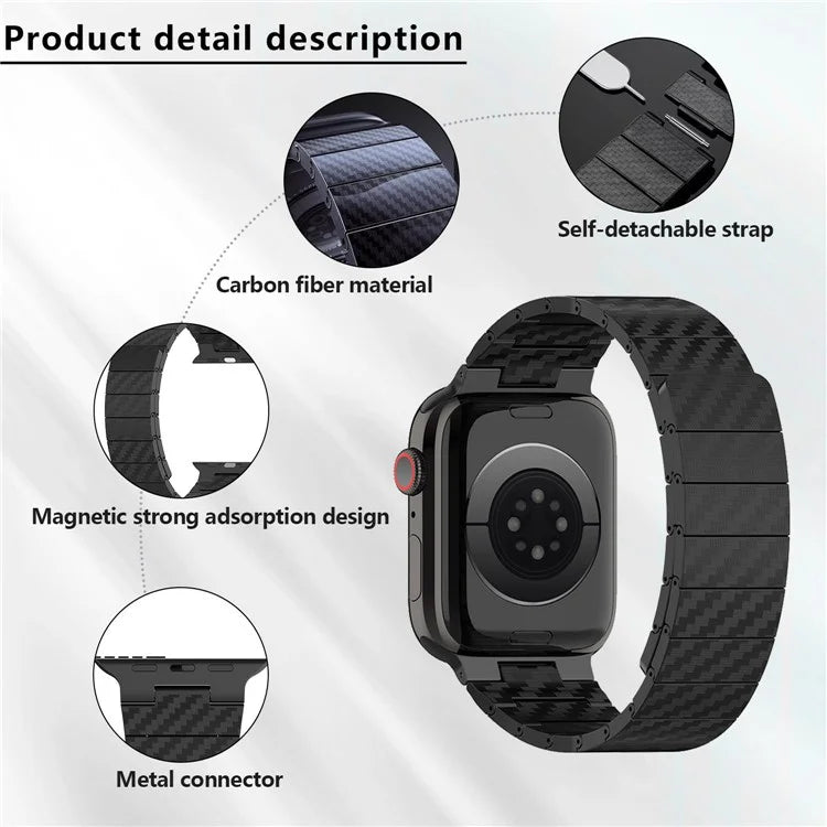KALEBOL KLB-XWCX-001 For Apple Watch Ultra 2 Ultra 49mm / 9 8 7 45mm / 6 5 4 SE (2023) SE (2022) SE 44mm / 3 2 1 42mm Magnetic PC Wristband