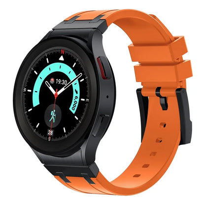KALEBOL KLB-CXGJ-001 For Samsung Galaxy Watch5 40mm / Galaxy Watch6 Classic 43mm Silicone Watch Strap+Orange